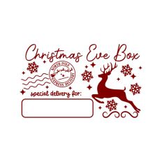 Christmas Eve Box Sticker Name Festive Gift