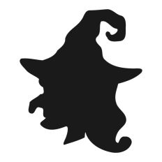 Witch Head Silhouette Outline Hat Halloween