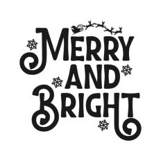 Merry And Bright Christmas Santa Quote Text Script
