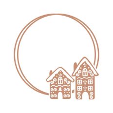 Gingerbread House Circle Wreath Border Frame Christmas