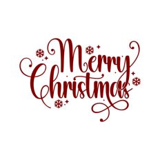 Merry Christmas Script Text Snowflakes