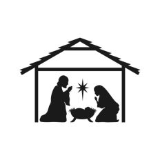 Nativity Scene Outline Silhouette Shape Mary Joseph