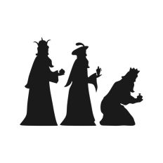 Three Wise Man King Jesus Nativity Scene Outline Silhouette
