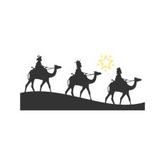 Wise Man King Jesus Camel Nativity Scene Outline Silhouette Shape