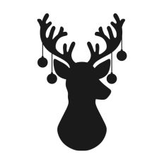 Stag Deer Reindeer Head Shape Silhouette Christmas