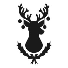 Stag Deer Reindeer Head Shape Silhouette Christmas