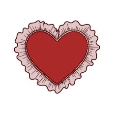 Ruffle Frilly Heart Frame Border