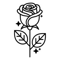 Pretty Rose Flower Stem Thorns Leaves