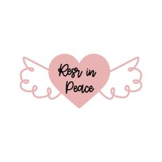 Rest in Peace Heart with Wings