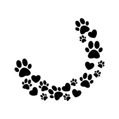Paw Print Love Hearts Cat Dog
