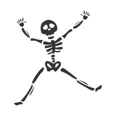 Cute Dancing Skeleton Sketch Drawing