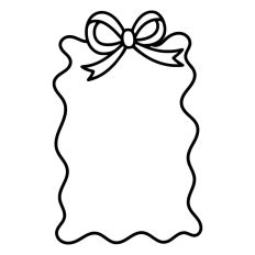 Black Frilly Ribbon Bow Border Wavy