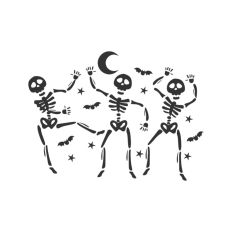Cute Dancing Skeleton Sketch Drawing