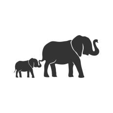 Elephant Leading Baby