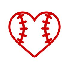 Baseball Heart Outline