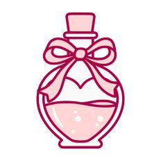 Love Potion Heart Shaped Bottle Valentine's Day Ribbon Bow