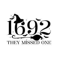 Salem They Missed One 1692 Witch Halloween Hat Broom 