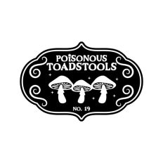 Poisonous Toadstools Potion Bottle Label Halloween Witch 