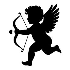 Cupid With Bow And Arrow Hearts Valentine's Day