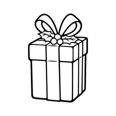 Gift Box Gift Wrapped Box Present Holly Christmas Ribbon Bow