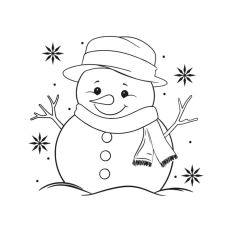 Cute Happy Snowman Doodle Christmas