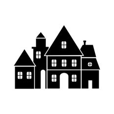 Christmas Town Festive Scene Houses Land
