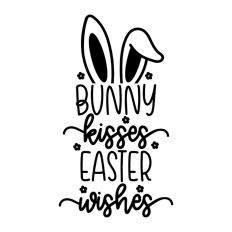 Bunny Kisses Easter Wishes Quote Spring Script