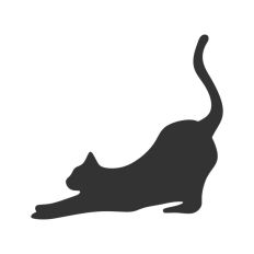 Black Cat Kitten Silhouette Outline Shape Halloween Witch 
