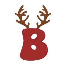 B Festive Christmas Alphabet Letter Antler Santa