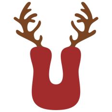 U Festive Christmas Alphabet Letter Antler Santa