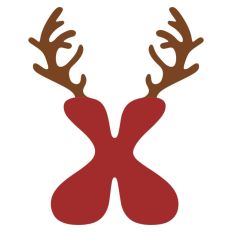 X Festive Christmas Alphabet Letter Antler Santa