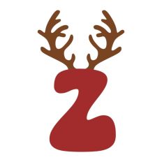 Z Festive Christmas Alphabet Letter Antler Santa