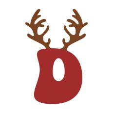 D Festive Christmas Alphabet Letter Antler Santa