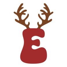 E Festive Christmas Alphabet Letter Antler Santa