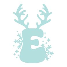 E Festive Christmas Alphabet Letter Antler Santa