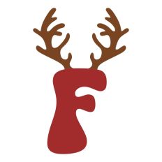 F Festive Christmas Alphabet Letter Antler Santa