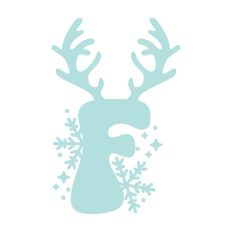 F Festive Christmas Alphabet Letter Antler Santa