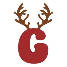 G Festive Christmas Alphabet Letter Antler Santa