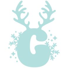 G Festive Christmas Alphabet Letter Antler Santa