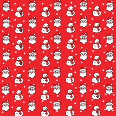 Red pattern with Santa Claus
