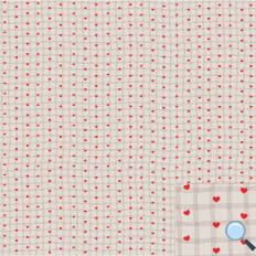 Hearts pattern on brown checks