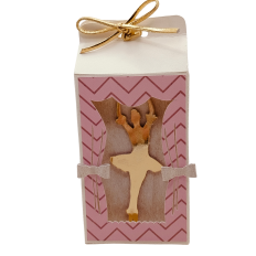 Milk Box with ballerina between the curtains