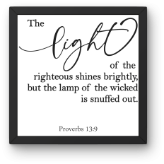 Proverbs 13:9 – The Light of the Righteous Shines Brightly | Scripture SVG