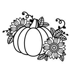 Pumpkin with Sunflowers