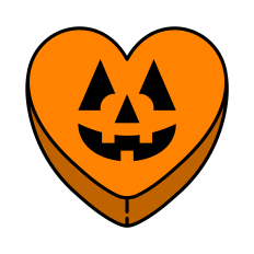 Pumpkin Candy Heart SVG | Halloween Clipart