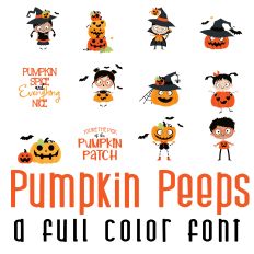 Pumpkin Peeps Full Color Font