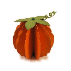 Pumpkin 3D Slice Form with Leaves
