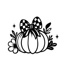 Pumpkin and checkered coquette bow