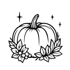 Pumpkin and leaves
