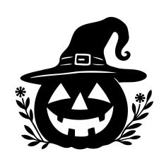 Pumpkin with witch hat